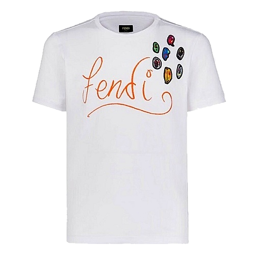 FENDI 노엘 필딩 로고자수 반팔 티셔츠