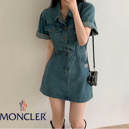 몽클*어 데님 미니원피스
