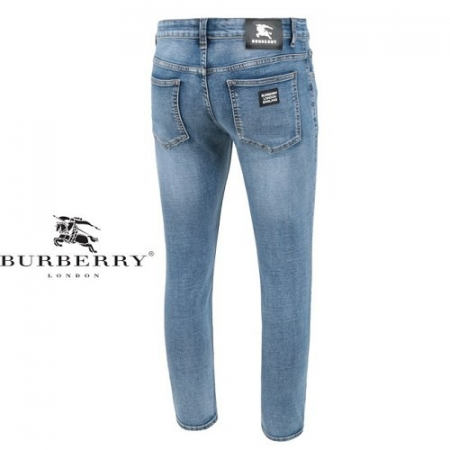 BURBER*Y 런던패치 가죽레더 워싱 슬림진