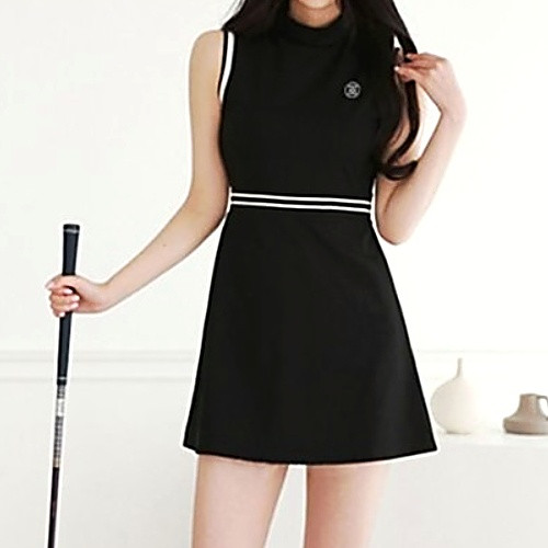 지*어 슬리브리스 밴딩두줄 원피스