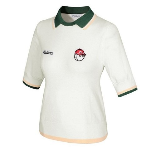 말* 프리미엄 패치로고 반팔 니트 카라티