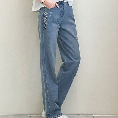 PRADA 엠보 패치 스트레이트 데님팬츠