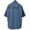 발렌시*가 BALENCIAGA 반팔 데님 셔츠