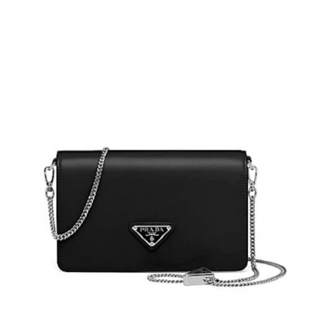 2021프라다 PRADA 브러쉬 플랩 숄더백 - 블랙