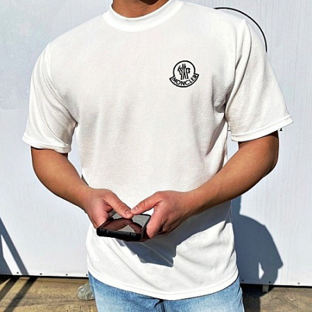 몽클*어 MONCLER 로고 코튼 라운드넥 반팔