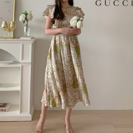 GUC*I 프린팅 롱 원피스