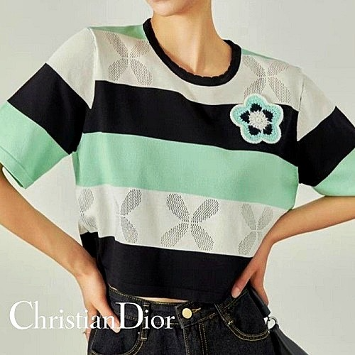 Christian Dior 삼색 플라워 니트