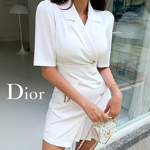 디올 DIOR 러블리 버튼 원피스