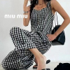 미우 MIUMIU 체크나시 점프슈트