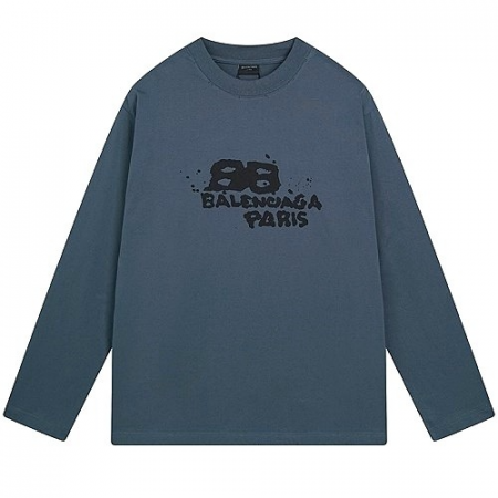 발렌시*가 BALENCIAGA 드로운 로고 롱슬리브