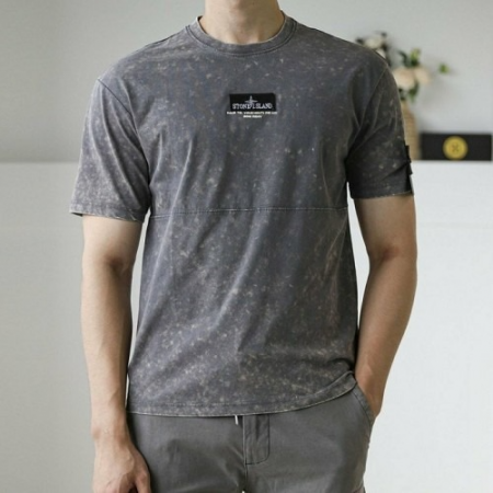 스톤 아일*드 와펜로고 워싱 티셔츠