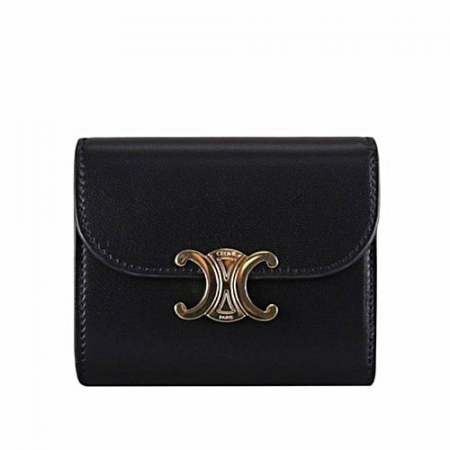 셀*느 트리오페 스무스샤이니 램스킨 실버체인 스몰지갑