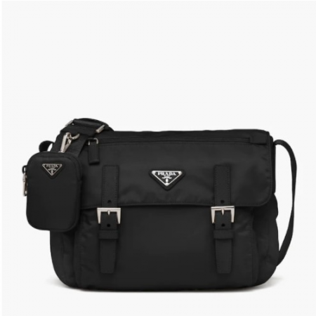 프라다 리나일론 숄더 백 - 블랙