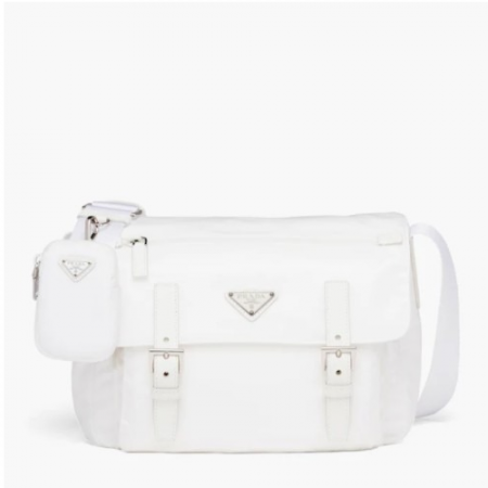 프라다 리나일론 숄더 백 - 앨레베스터 화이트