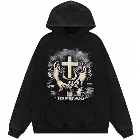 FEAR OF GOD 크로스 엔젤 워싱 후드