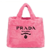 21FW 프라다 테리 퍼 토트백 - 핑크