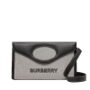 버버리 BURBERRY 캔버스 레더 폴드오버 포켓 백