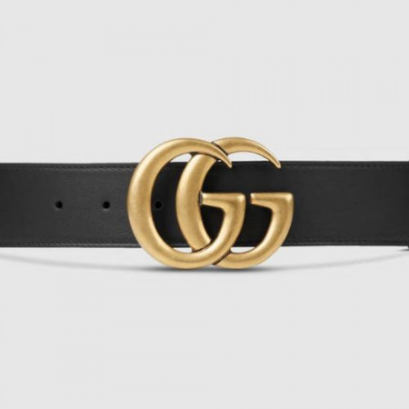 구찌 마몬트 로고 더블 G 버클 블랙금장 벨트