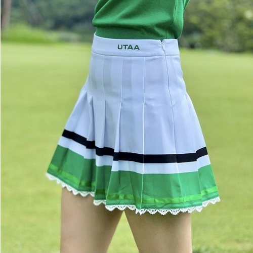 유* 노트르담 레이스 라인 팬스커트 (WOMEN)