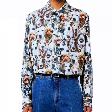 마틴로즈 MARTINEROSE 도그프린트 셔츠