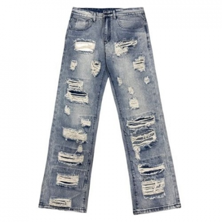 BALENCIAGA 리워크 디스트 데님팬츠