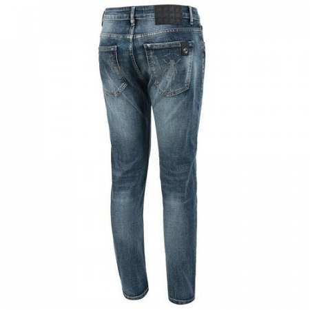 GUCCI Bee 프린팅 레더탭 워싱 청바지