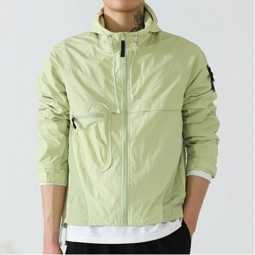 스톤아일*드 우븐 싱글포켓 후드자켓