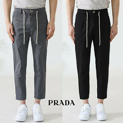 PRADA  롤업 배기핏 스판팬츠