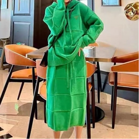 보테가베*타 트라이앵글 후드 스커트 세트