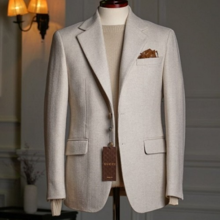 GUC*I 울 헤링본 블레이저