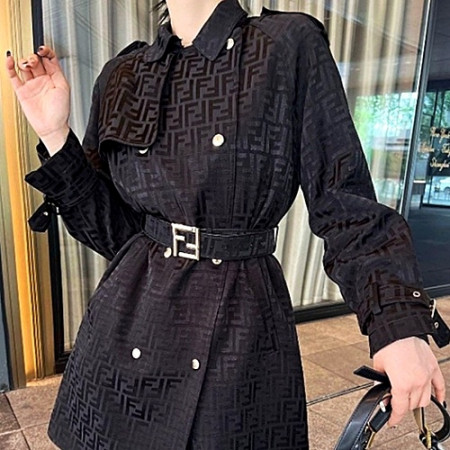 FEN*I 여성 FF 미드 트렌치 코트