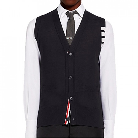 THOME BROWNE 클래식 브이넥 4-바 베스트