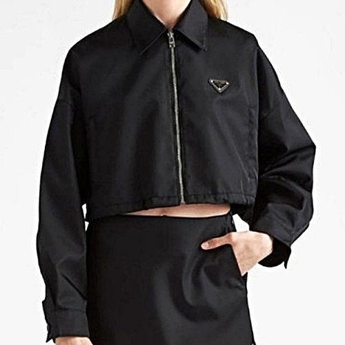 PRA*A 리나일론 크롭 블루종 자켓