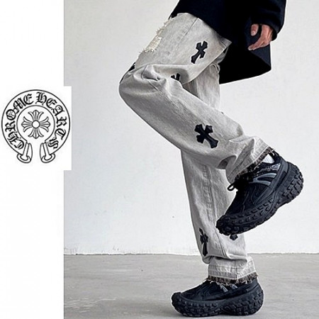CHROME HEARTS  반밴딩 십자가 팬츠