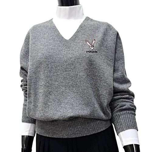 말* 세미 오버 브이 니트