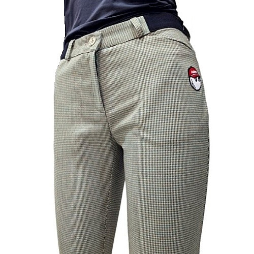 말* 잔체크 일자 팬츠