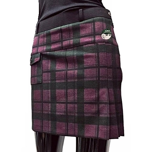 말* 체크 언발 플리츠