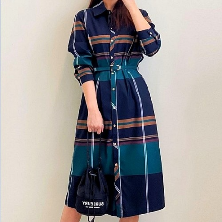 버*리 BURBERRY 클래식 빅체크 벨트 원피스