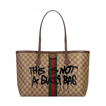 발렌시아가 X 구찌 HACKER 그래피티 미디엄 토트백