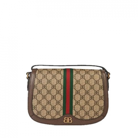 발렌시아가 X 구찌 코팅 캔버스 HACKER MEDIUM 숄더 백