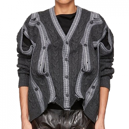 Y/PROJECT 버튼 스트라이프 가디건