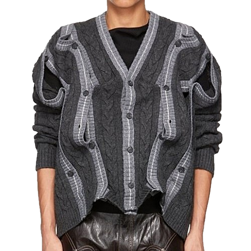 Y/PROJECT 버튼 스트라이프 가디건