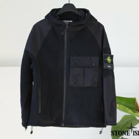 스톤아일*드 플리스 우븐덧댐 양털 자켓