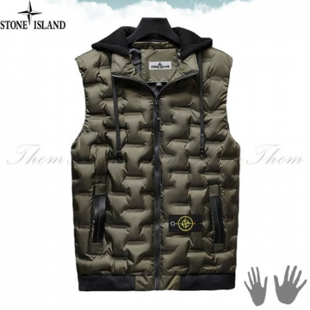 스톤아일*드 고주파 후드 패딩 베스트