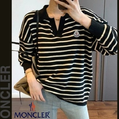 MONCL*R 브이카라 줄 니트