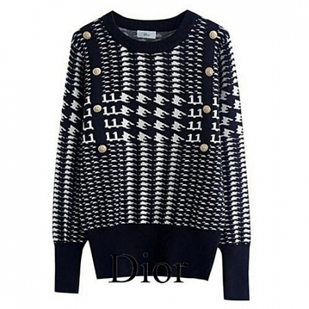 DI*R A급 5 로고 라운드 니트