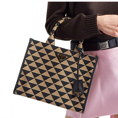 22S/S 프*다 PRA*A 심볼 자카드 패브릭 스몰 핸드백