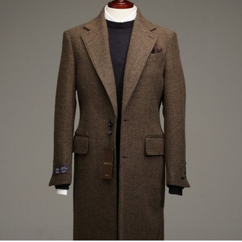 GUC*I 헤링본 울100% 코트