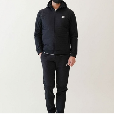 NIKE 남성 퀼팅누빔 기모패딩 우븐트레이닝 셋업