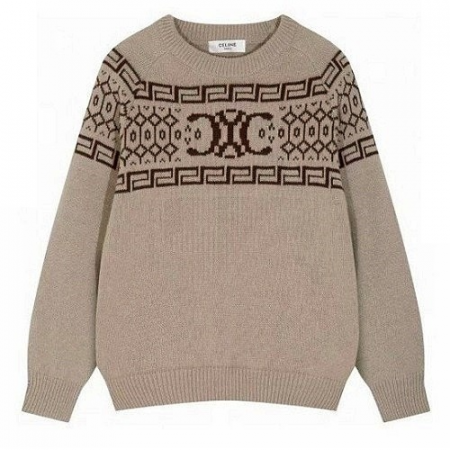 CELINE 트리옹프 페어 아일 울 니트탑
